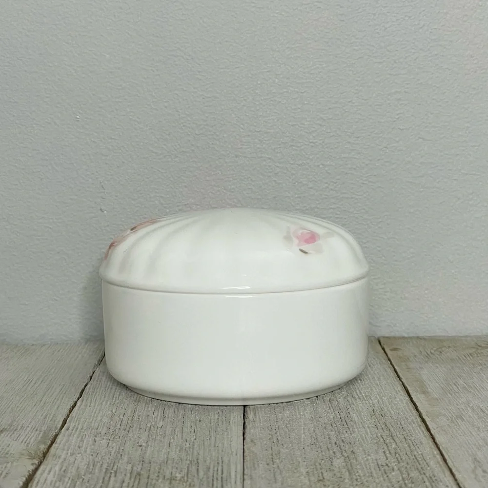 NIKKO Fine Bone China Round Floral Trinket Dish With Lid